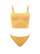 Hunza G - Strap Crinkle-knit Tankini - Womens - Mid Orange