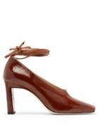 Matchesfashion.com Wandler - Isa Bi Colour Patent Leather Pumps - Womens - Brown Multi