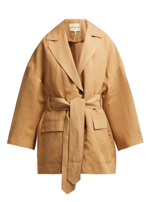 Matchesfashion.com Mara Hoffman - Atticus Linen Blend Jacket - Womens - Beige