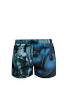 Matchesfashion.com Paul Smith - Beach Scene Print Swim Shorts - Mens - Blue Multi
