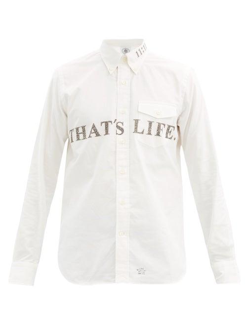 Matchesfashion.com Takahiromiyashita Thesoloist. - That's Life-print Cotton-poplin Shirt - Mens - White