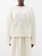 Toteme - Dropped-shoulder Organic-cotton Sweater - Womens - Cream