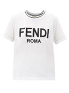 Matchesfashion.com Fendi - Logo-print Cotton-jersey T-shirt - Womens - White