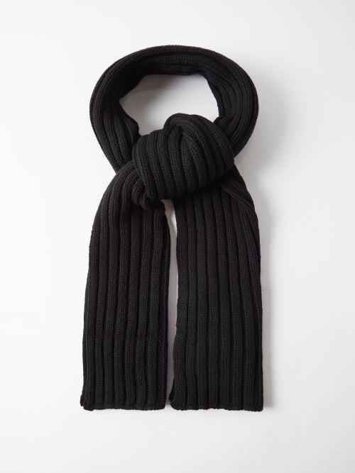 Jil Sander - Ribbed Wool Scarf - Womens - Black