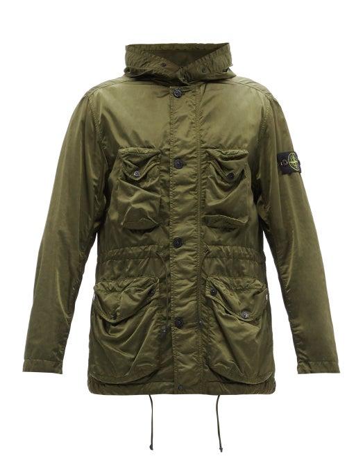 Matchesfashion.com Stone Island - Raso-tc Hooded Nylon-satin Jacket - Mens - Green