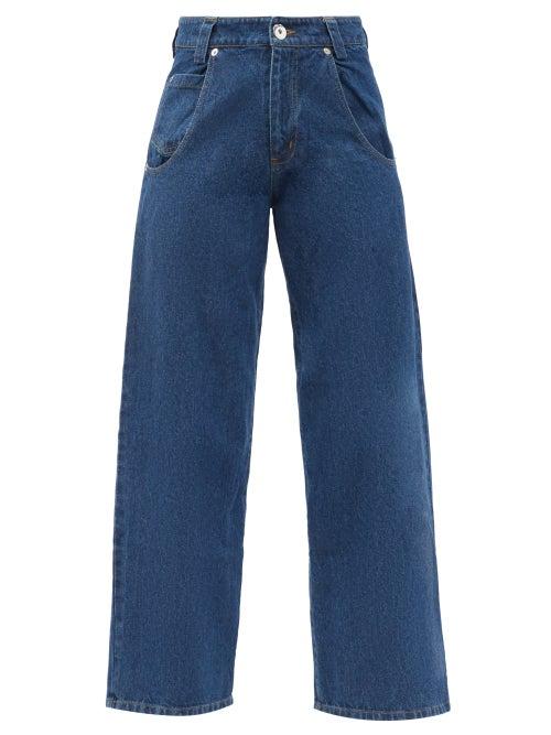 Matchesfashion.com Vaquera - High-rise Cropped Wide-leg Jeans - Womens - Indigo