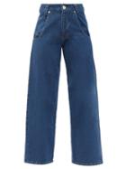 Matchesfashion.com Vaquera - High-rise Cropped Wide-leg Jeans - Womens - Indigo