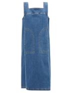 See By Chlo - Laced Washed-denim Pinafore - Womens - Mid Denim