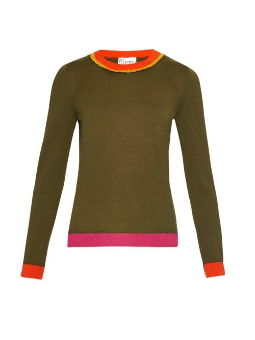 Redvalentino Contrast Trim Wool-knit Sweater