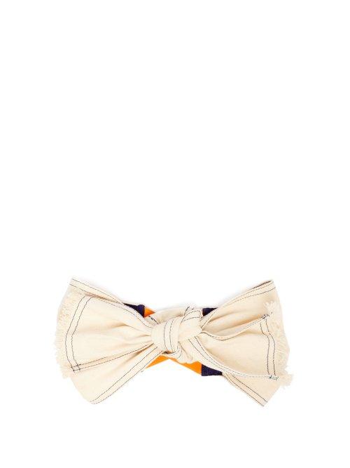 Matchesfashion.com Lola Hats - Pinwheel Frayed Canvas Headband - Womens - Beige