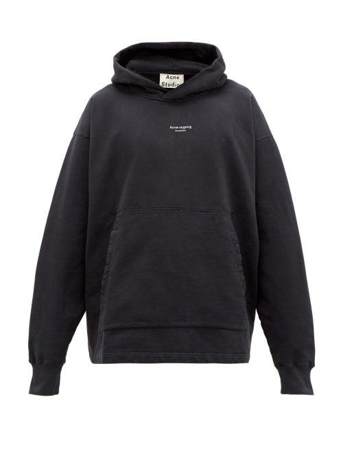 Matchesfashion.com Acne Studios - Franklin Logo-print Cotton Hooded Sweatshirt - Mens - Black