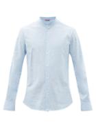Mens Rtw Barena Venezia - Naci Stand-collar Cotton-oxford Shirt - Mens - Light Blue