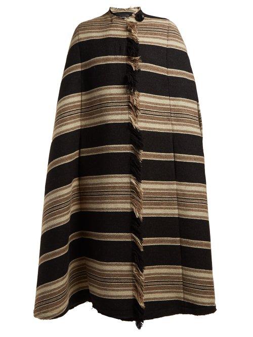 Matchesfashion.com Isabel Marant - Huan Fringed Striped Cape - Womens - Black Multi