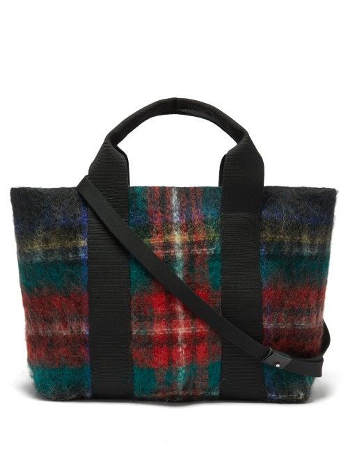 Muu - Yotto Tartan Felt Basket Bag - Womens - Red Multi