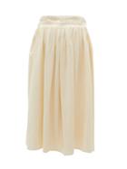 Matchesfashion.com Escvdo - Cuerda High-rise Ruched Cotton-canvas Skirt - Womens - Ivory