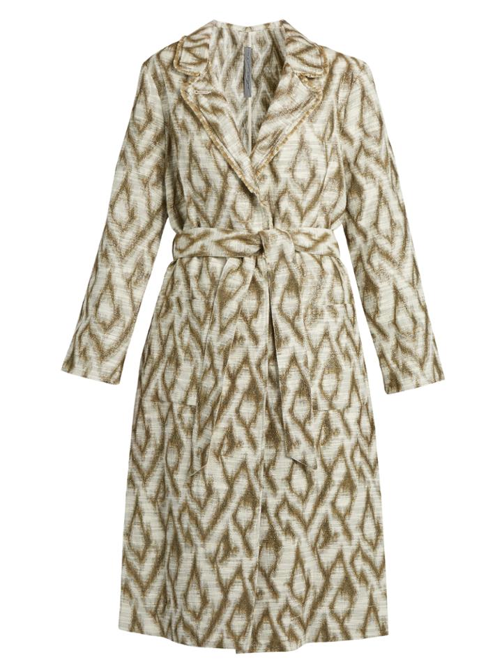 Raquel Allegra Abstract-jacquard Cotton-blend Coat