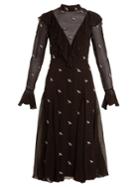 Temperley London Starling Bird-embellished Chiffon Dress