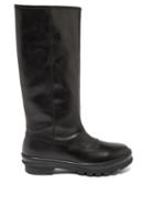 Legres - 22 Chunky-sole Leather Knee-high Boots - Womens - Black