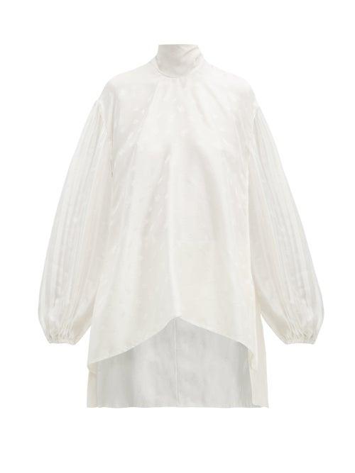 Matchesfashion.com Chlo - Baroque C Jacquard Silk Blouse - Womens - White