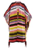 Chlo - Striped Recycled-cashmere Blend Poncho - Womens - Multi