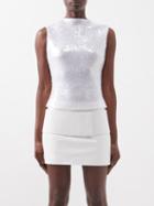 16arlington - Tania Sequinned-mesh Sleeveless Top - Womens - Clear