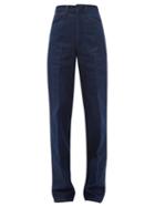 Matchesfashion.com Lemaire - Dolly High Rise Straight Leg Jeans - Womens - Dark Blue