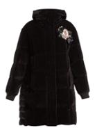 Matchesfashion.com 4 Moncler Simone Rocha - Margareth Padded Velvet Hooded Coat - Womens - Black