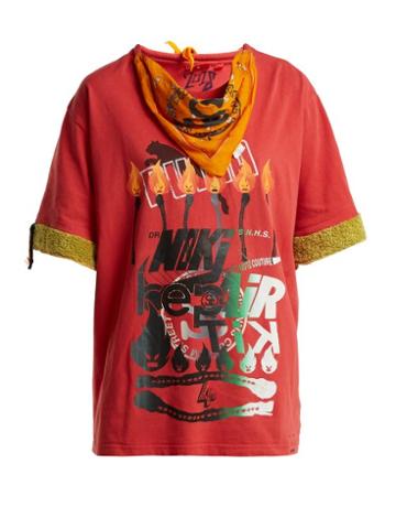Matchesfashion.com Noki - Customised Street Couture Bandana T Shirt - Womens - Red Multi
