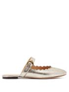 Chloé Lauren Scallop-edge Leather Backless Loafers
