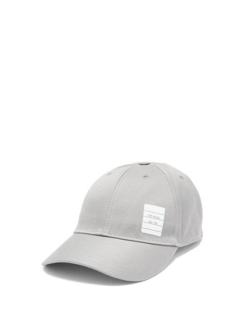 Matchesfashion.com Thom Browne - Label-appliqud Cotton-twill Cap - Mens - Grey