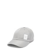 Matchesfashion.com Thom Browne - Label-appliqud Cotton-twill Cap - Mens - Grey