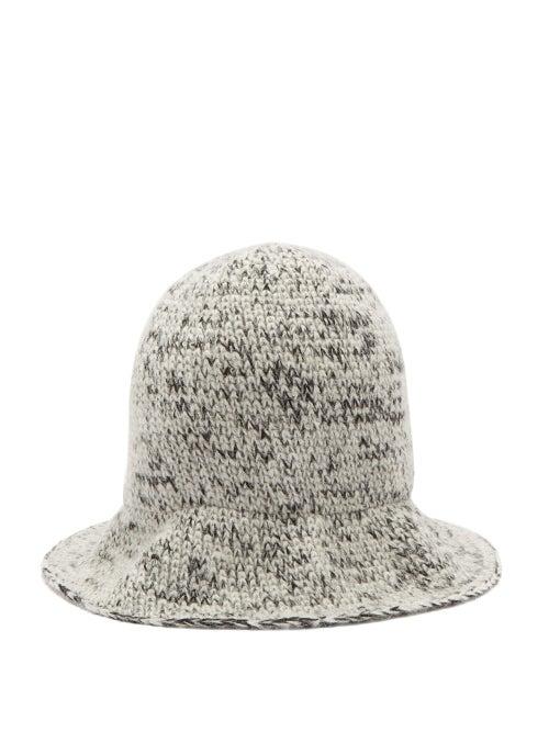 Matchesfashion.com Reinhard Plank Hats - Elongated Wool Bucket Hat - Womens - Black And White