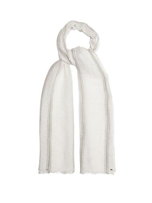 Matchesfashion.com From The Road - Cira Striped Linen Scarf - Mens - Cream