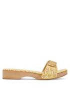 Matchesfashion.com Jacquemus - Tatanes Wooden-sole Floral-print Leather Slides - Womens - Orange White