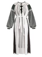 Vita Kin Tisa Embroidered Mid-weight Linen Dress