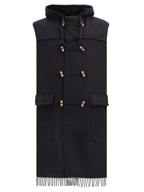 Matchesfashion.com Maison Margiela - Tasselled Wool Scarf Jacket - Mens - Navy