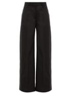 Matchesfashion.com Burberry - Stonewood Wide Leg Tuxedo Wool Trousers - Womens - Black