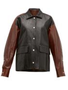 Matchesfashion.com Jil Sander - Likke Colour Block Leather Jacket - Womens - Black Brown