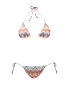 Matchesfashion.com Missoni Mare - Chevron-stripe Triangle Bikini - Womens - Multi