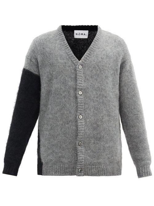 Matchesfashion.com Noma T.d. - Two-tone Mohair-blend Cardigan - Mens - Grey