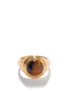 Missoma - Tiger's Eye & 18kt Gold-plated Ring - Womens - Brown Gold