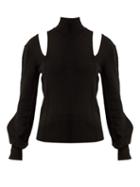 Matchesfashion.com Chlo - Cut Out Shoulder Wool Blend Sweater - Womens - Black