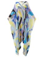 Matchesfashion.com Emilio Pucci - Quirimbas-print Silk-chiffon Kaftan - Womens - Blue Multi