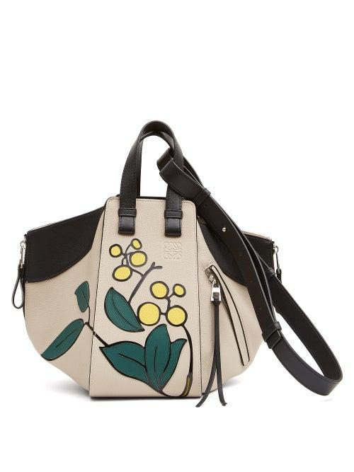 Loewe - Hammock Small Floral-print Leather Shoulder Bag - Womens - Cream Multi