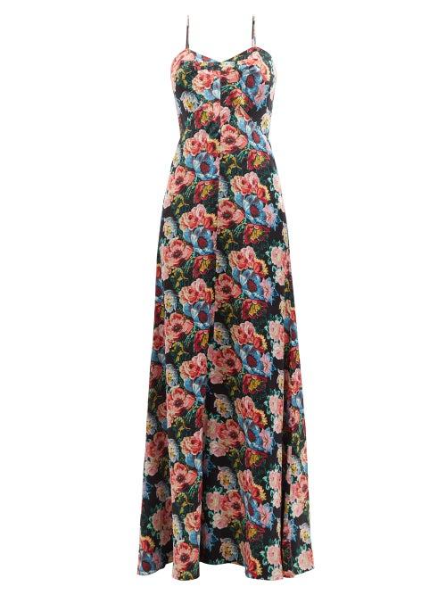 The Vampire's Wife - The Love Bug Floral-print Silk-satin Dress - Womens - Multi