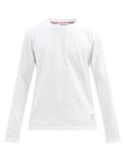 Matchesfashion.com Thom Browne - Tricolour-stripe Cotton-jersey T-shirt - Mens - White