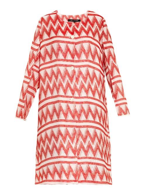 Ter Et Bantine Zigzag-jacquard Collarless Coat