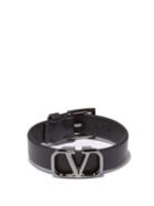 Valentino Garavani - V-logo Leather Bracelet - Mens - Black