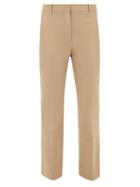 Matchesfashion.com Joseph - Coleman Cropped Wool-blend Straight-leg Trousers - Womens - Beige