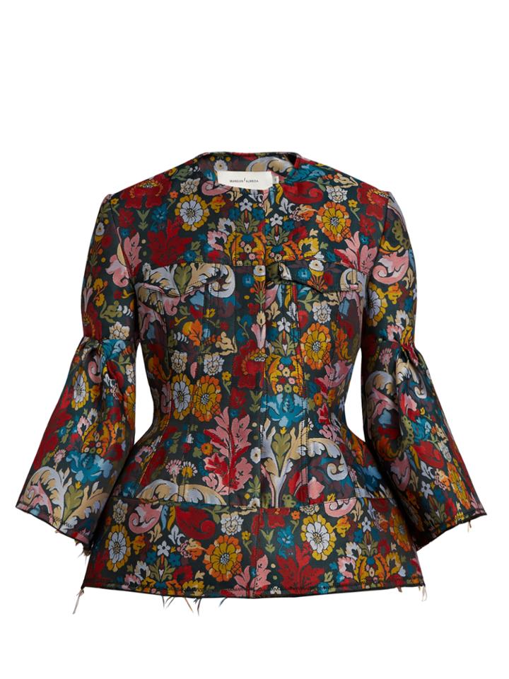 Marques'almeida Floral-brocade Bell-sleeved Jacket
